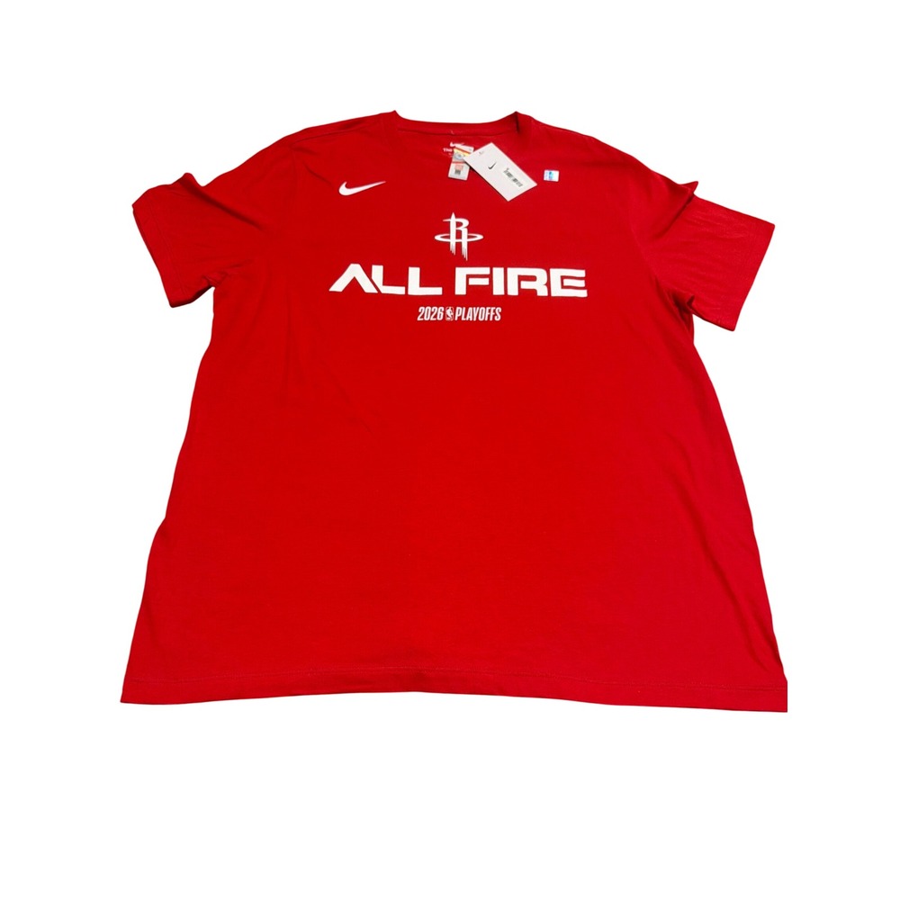 Nike Houston Rockets All Fire 2026 Playoffs Red T-Shirt Mens XL JF1827-657